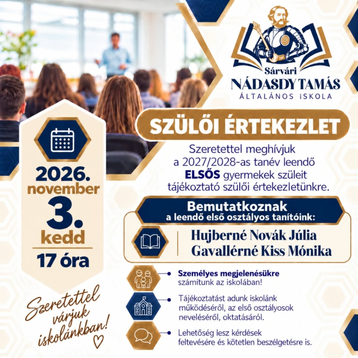 Tájékoztató szülői értekezlet leendő első osztályosok szüleinek